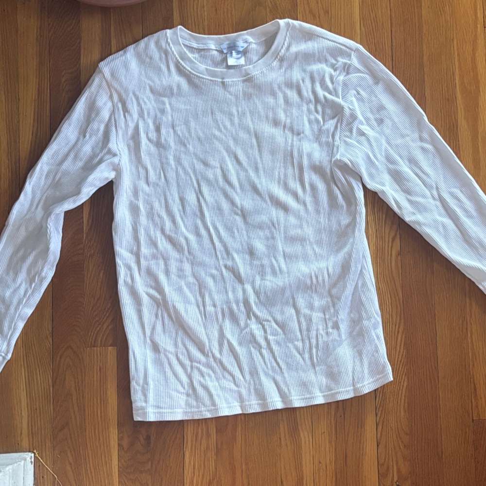The Company Store White Waffle Knit Top